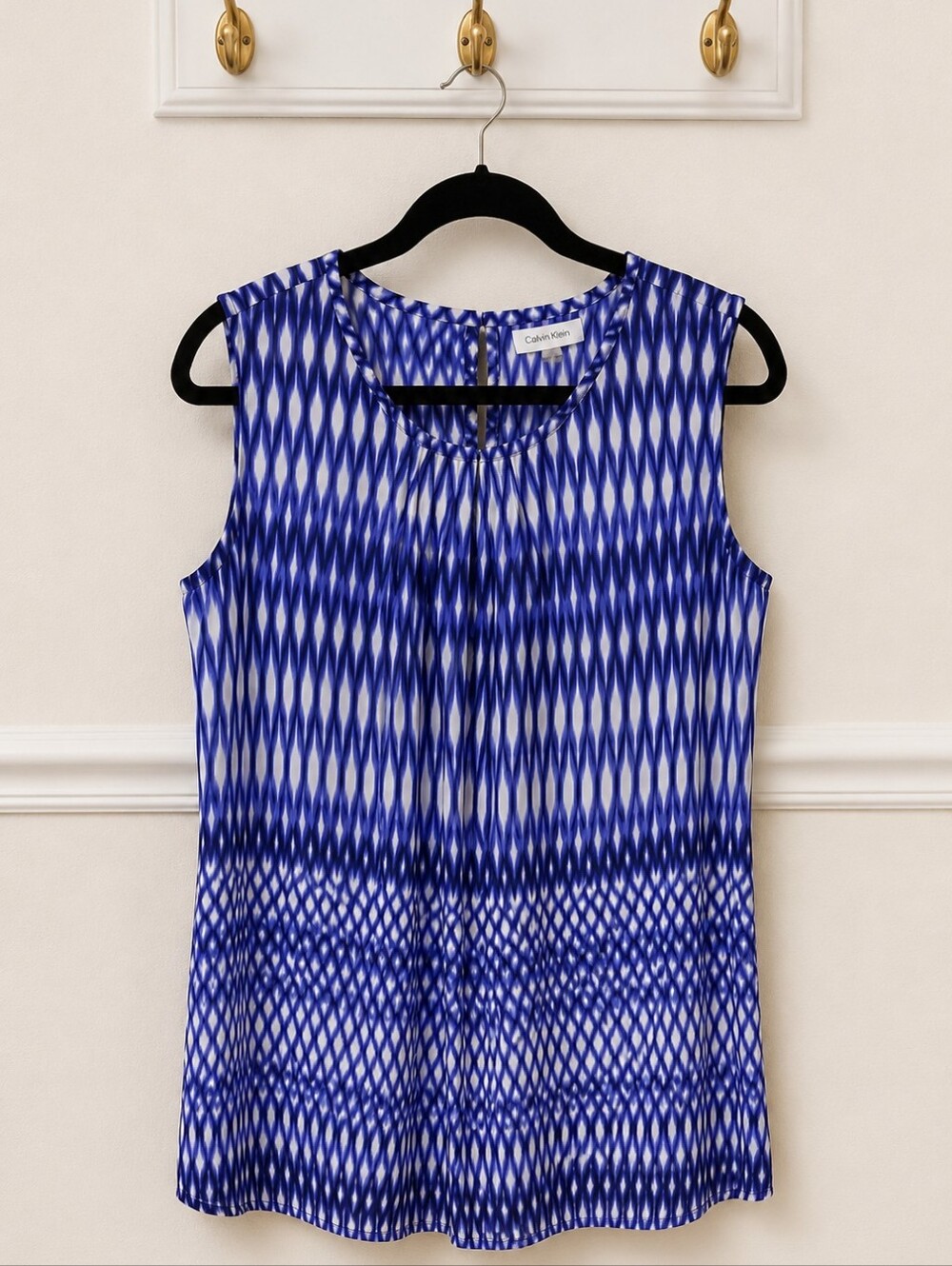 Calvin Klein Women's Geometric Blue Blouse
